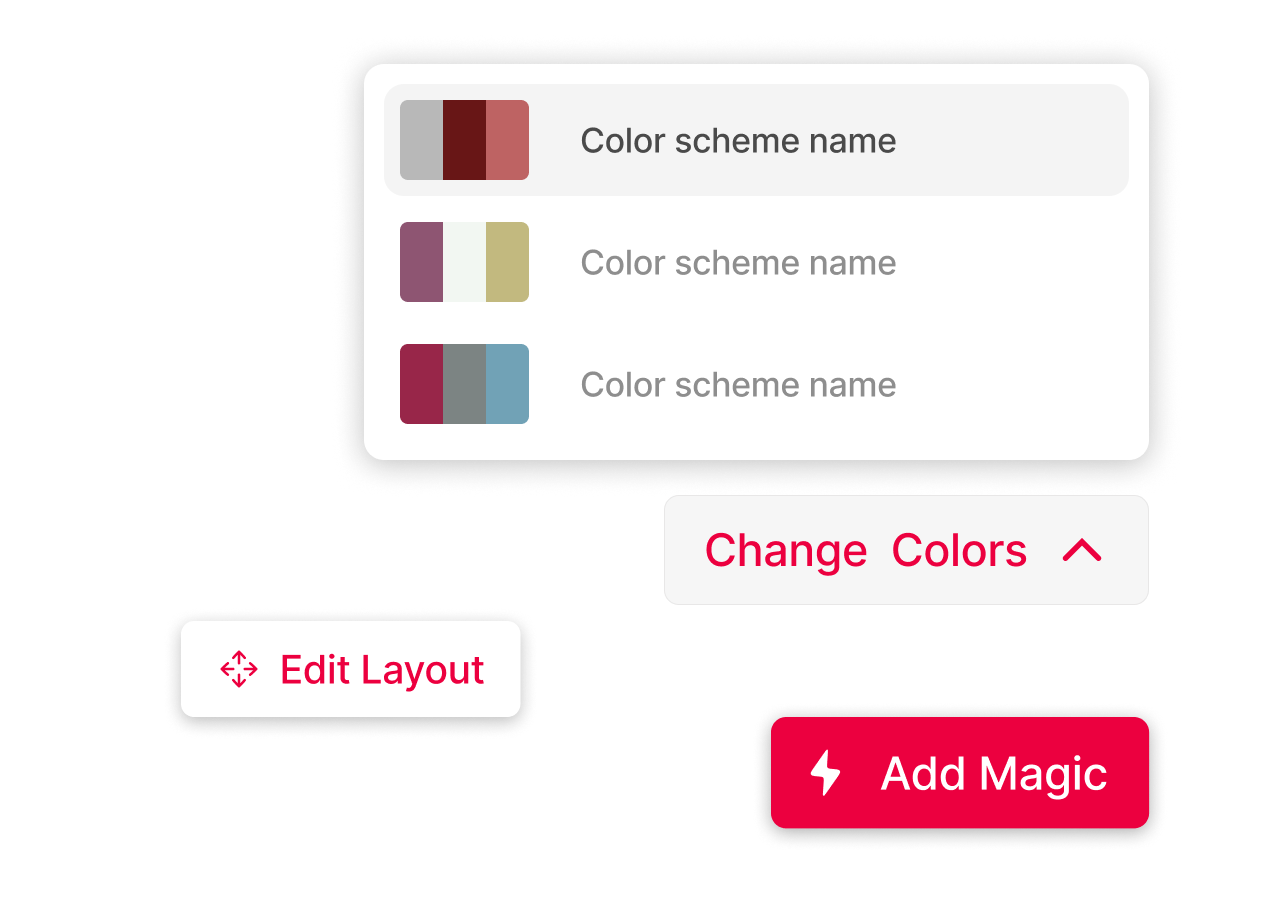 Customize colors and layout controls